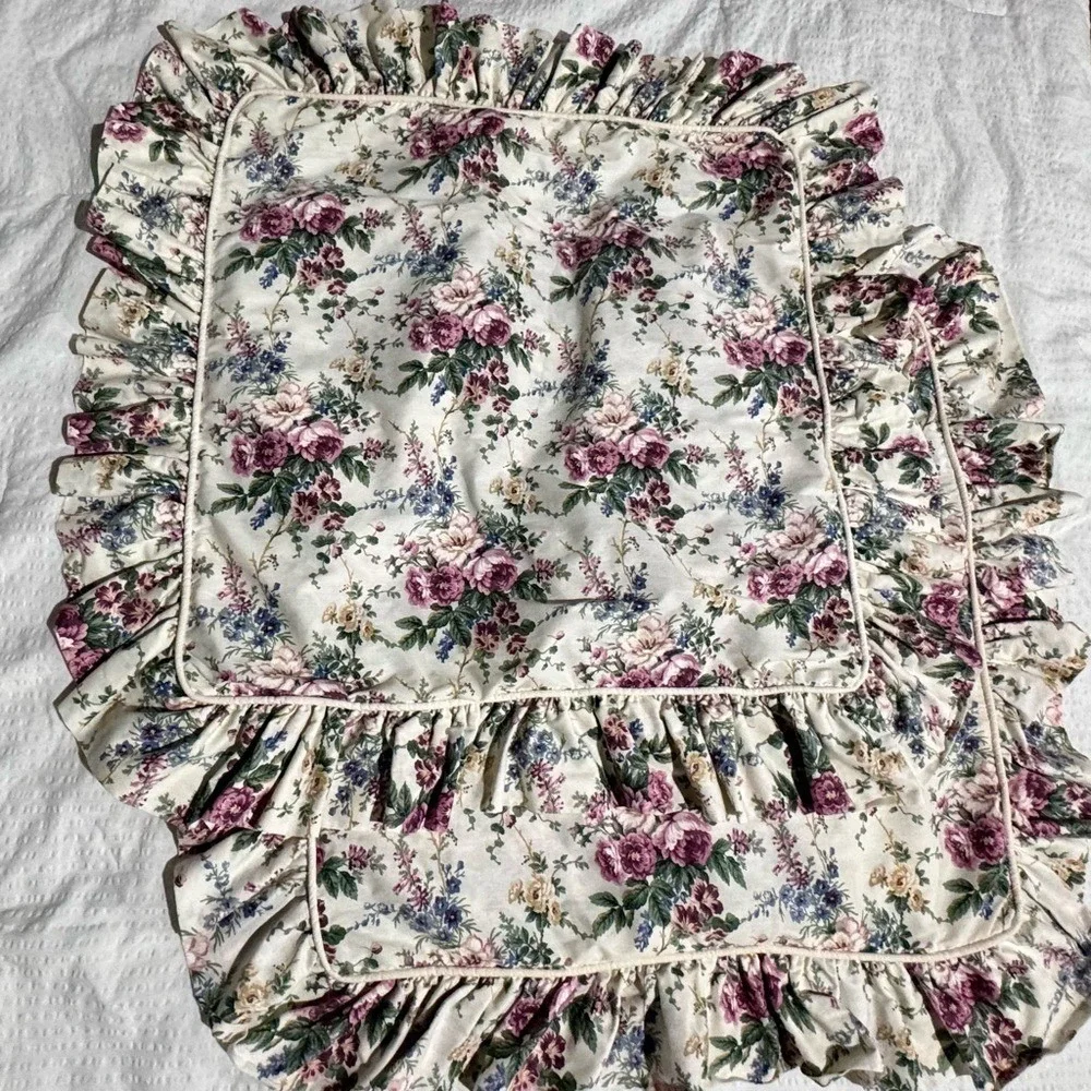 European Pillow Shams by Hollander Floral English Garden Shabby Chic Cottagecore